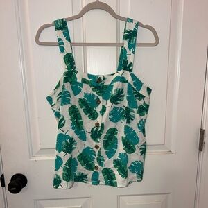 Linen Blend Palm Leaf tank from J Crew!